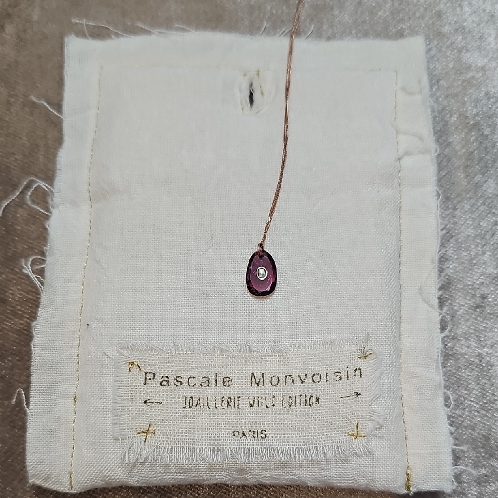 Solid 9k Rose Gold Pascale Monvoisin Ruby Necklace